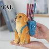 Resin Dog Desk Organizer Golden Puppy Backpack Pen Holder, Cute Animal Stationery Storage Ornament, Desktop Organizer, for Office And Study