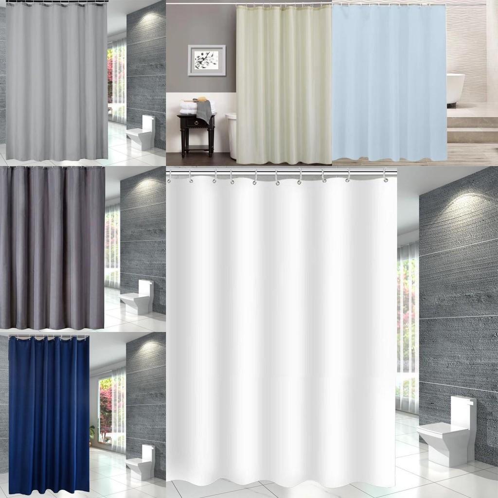 Водонепроницаемый Цвет Однотонный Полиэстер Шторка для Душа Набор Крючков Для Декора Ванной Комнаты