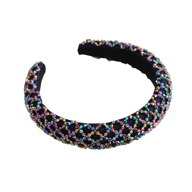 Laser Premium Crystal Baroque Headband Full Diamond Crossed Headband Fashion Hair Bundle Colorful Hair Accessories