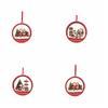 Flowing Snow Christmas Tree Ornaments Snowman House Xmas Hanging Pendant Transparent Acrylic Santa Claus Christmas Decorations