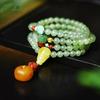 Women's Southern Red Multi-Turn 108-Bead Bracelet with Hetian Jade & Amber - Ethnic Style Jewelry for Men & Women.
