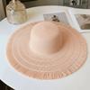 Foldable Straw Hat Wide Brim Panama Hat Women Fashion Sun Hat  For Beach Holiday Vacation