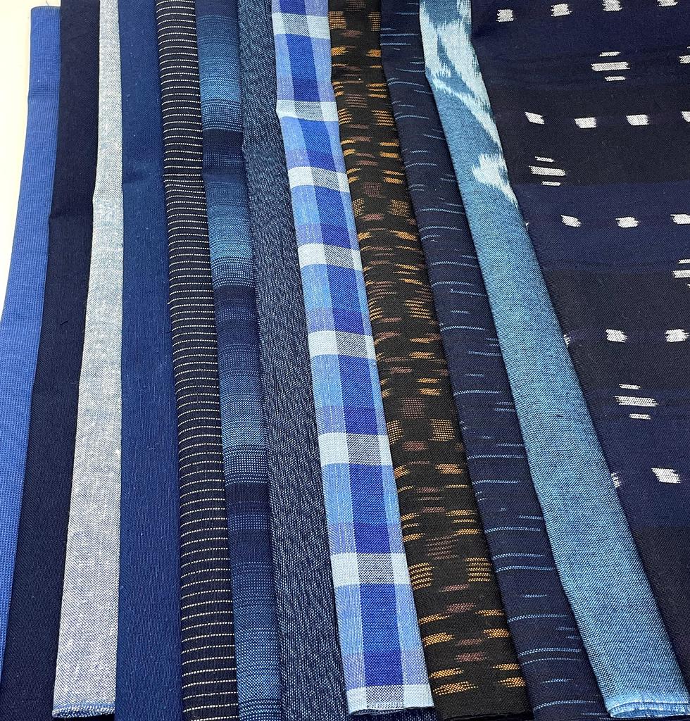 Kurume Kasuri Half Set Direct from Weaver 12 50cm x 8 Types Patterned 50cm x 4 Types Width (Basic / Types) Plain/Striped + 37-39cm