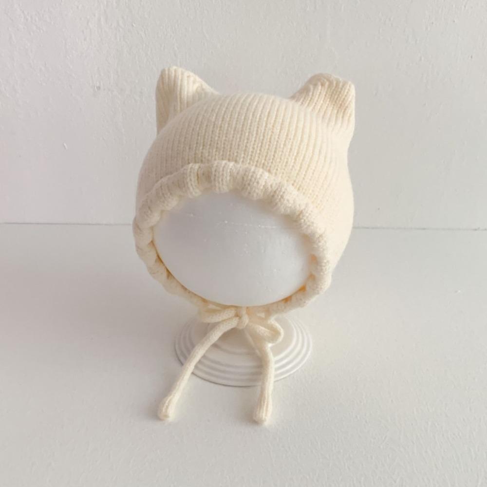 Winter Baby Knitting Hat Solid Color Ear Protection Cap Cute Cat Ear Knit Hat Boys Girls