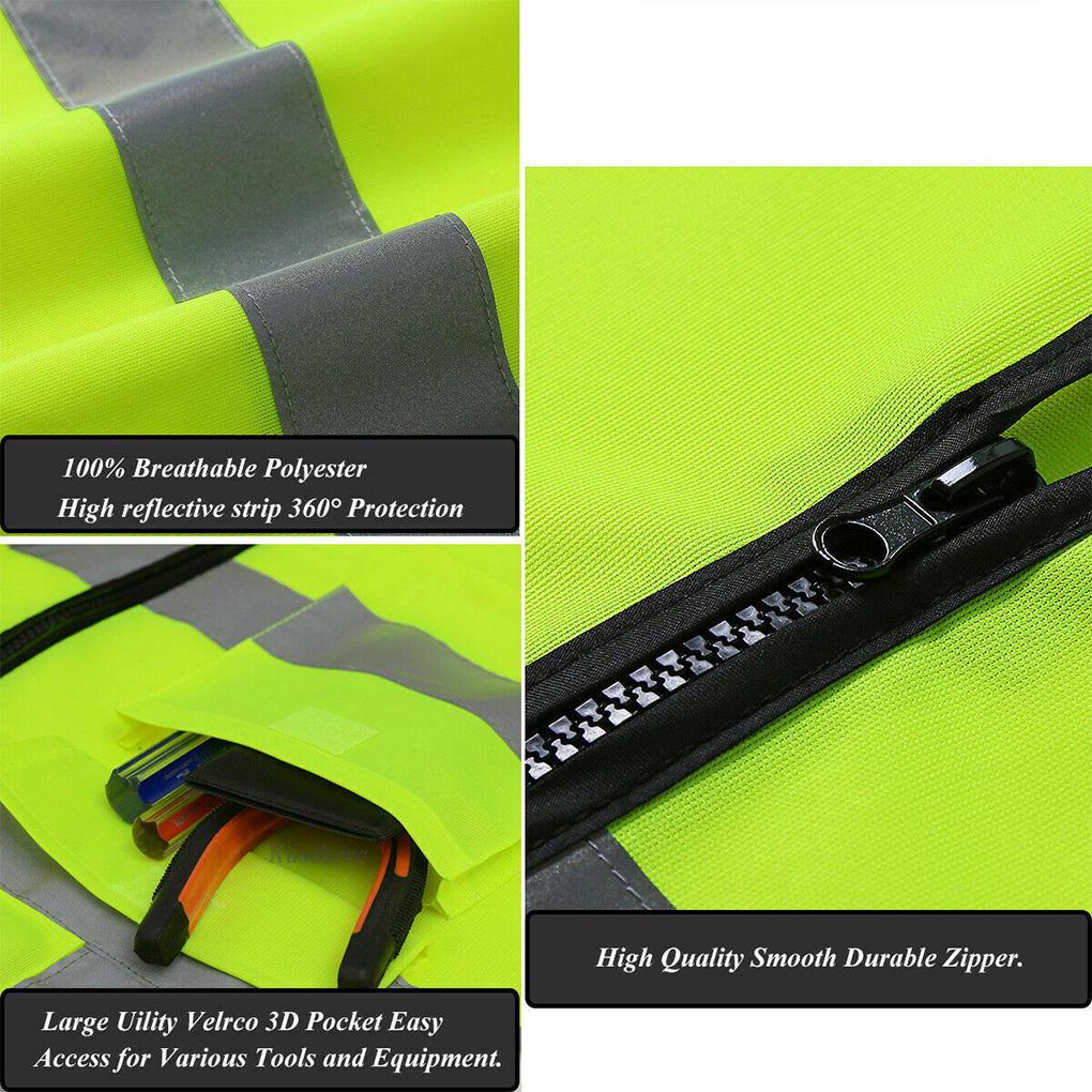 Женщины Мужчины Ночью Работа Светоотражающий Жилет Строительство Дорожный Дышащая Сетка Рабочая Одежда Тип А