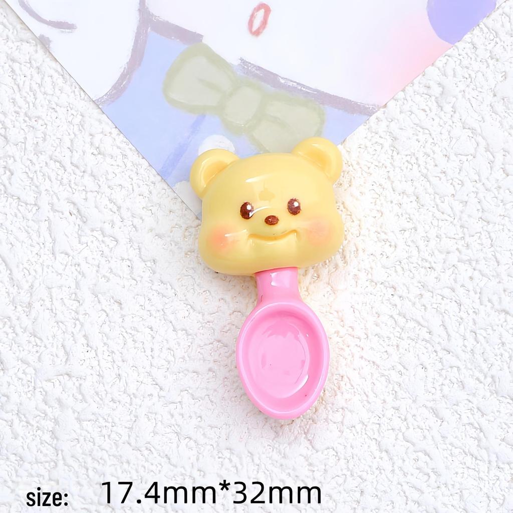 Милая ложка-медведь из мультфильма, аксессуары из смолы: Чехол для телефона, заколка для волос, бижутерия, украшение своими руками.