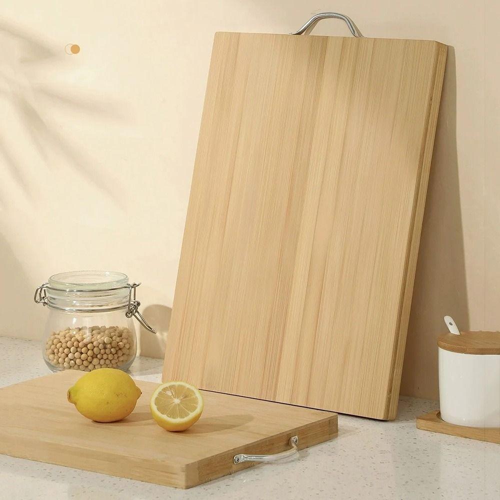 Rectangle Bamboo Chopping Board with Handle Butcher Chopping Blocks Tool Wooden Tray Home Use