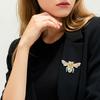 Леди Брошь в форме пчелы Декор Костюм Нескользящая сумка на плечо со стразами Пальто Воротник Шапка Шарф
