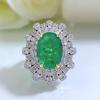 Lulu Tong Luxury S925 Silver Simulated Emerald-Cut Oval High Carbon Diamond Jewelry