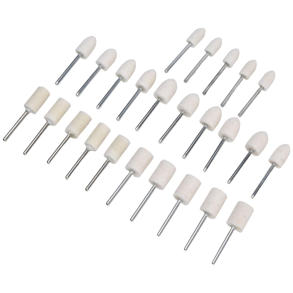 25Pcs Felt Polishing Wheel Wool Buffing Grinding Bits Grinder Head Rotary Tool Drill Attachment