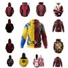 Deadpool Wolverine Cosplay Hoodie Marvel Superhero Printed Zip Up Sweatshirt Loose Fit Teens