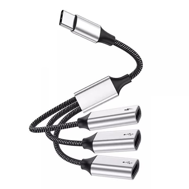 USB C Hub 3 в 1 Type C USB2.0 адаптер-разветвитель с мощностью 60 Вт, порт OTG, быстрая передача данных и зарядка
