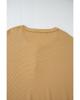 Azura Exchange Camel Textured Knit Half Button Drop Shoulder Oversized Top