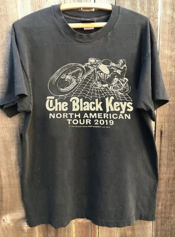 The Black Keys 2019 Concert Charcoal Graphic T shirt Men Women tee NH28870