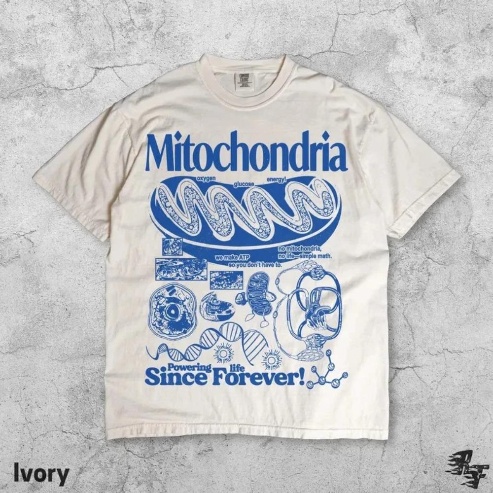 Retro Biology Pattern Tshirt 90s Academic Style Summer New Cotton Retro Unisex Casual Fashion Tshirt