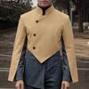 Men Stand Neck Splits Long Sleeve Irregular Casual Autumn Cropped Cape Coats