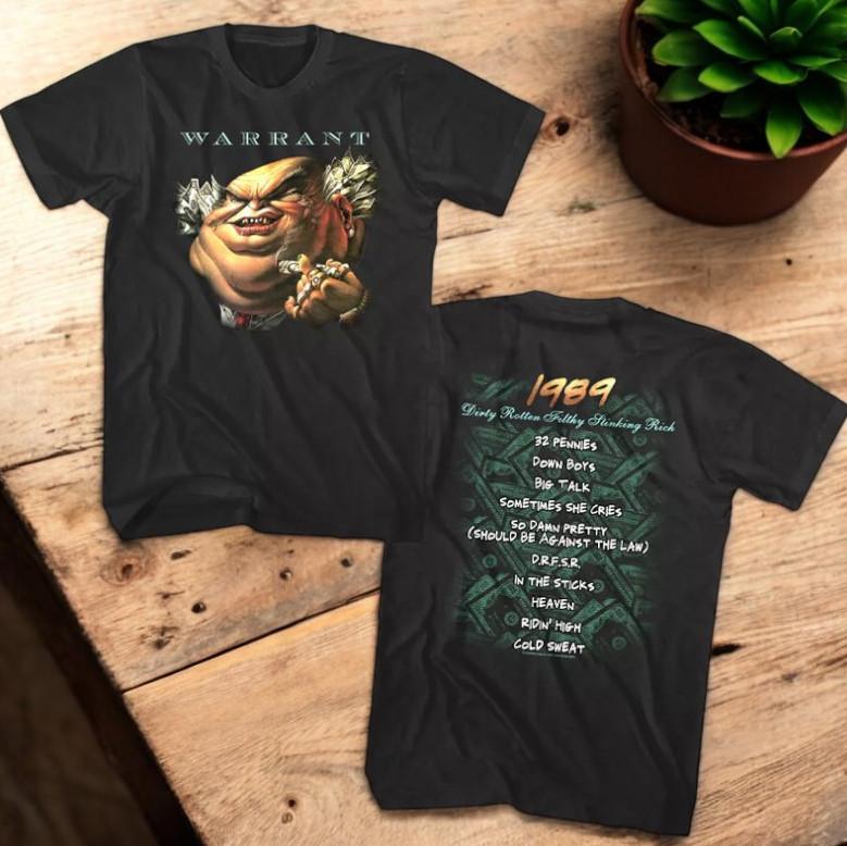 Warrant Dirty Rotten Filthy Stinking Rich Album 1989 Shirt
