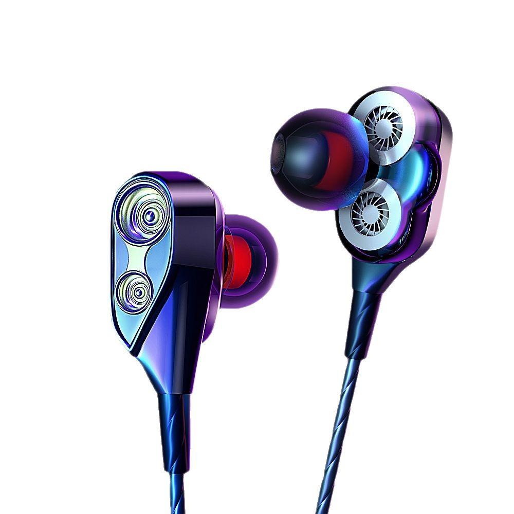 T2 Wired Earbuds Quad-Core Dual Dynamic Copper Ring in-Ear Headphones for Gaming Sports PC Comfortable Long Wear
