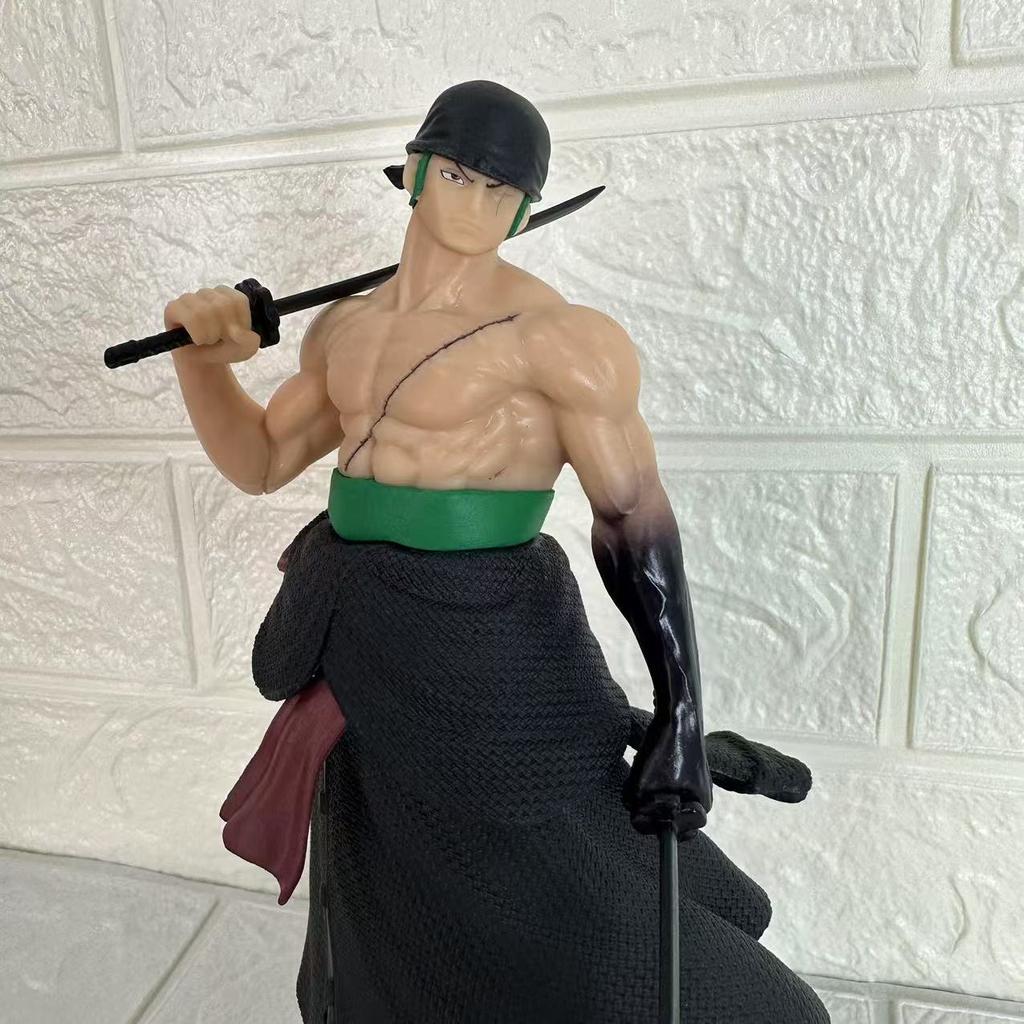 23 см Аниме One Piece Нож для переноски Ророноа Зоро Сменные головы ПВХ Коллекционная статуэтка Модель Фигурка Украшение Подарки
