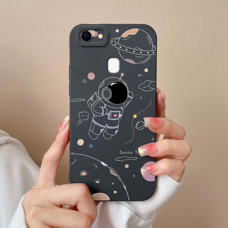Чехлы для телефонов Oppo F19 F5 F7 F9 F11 F15 F17 F21 Pro Plus с рисунком астронавта из жидкого силикона, противоударные защитные чехлы для Oppo Shell