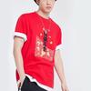 Li Ning Sports Fashion Series Daily Progress Print Loose Round Neck Short Sleeve T-Shirt Men Tops Cinnabar-Red AHSQ025-1