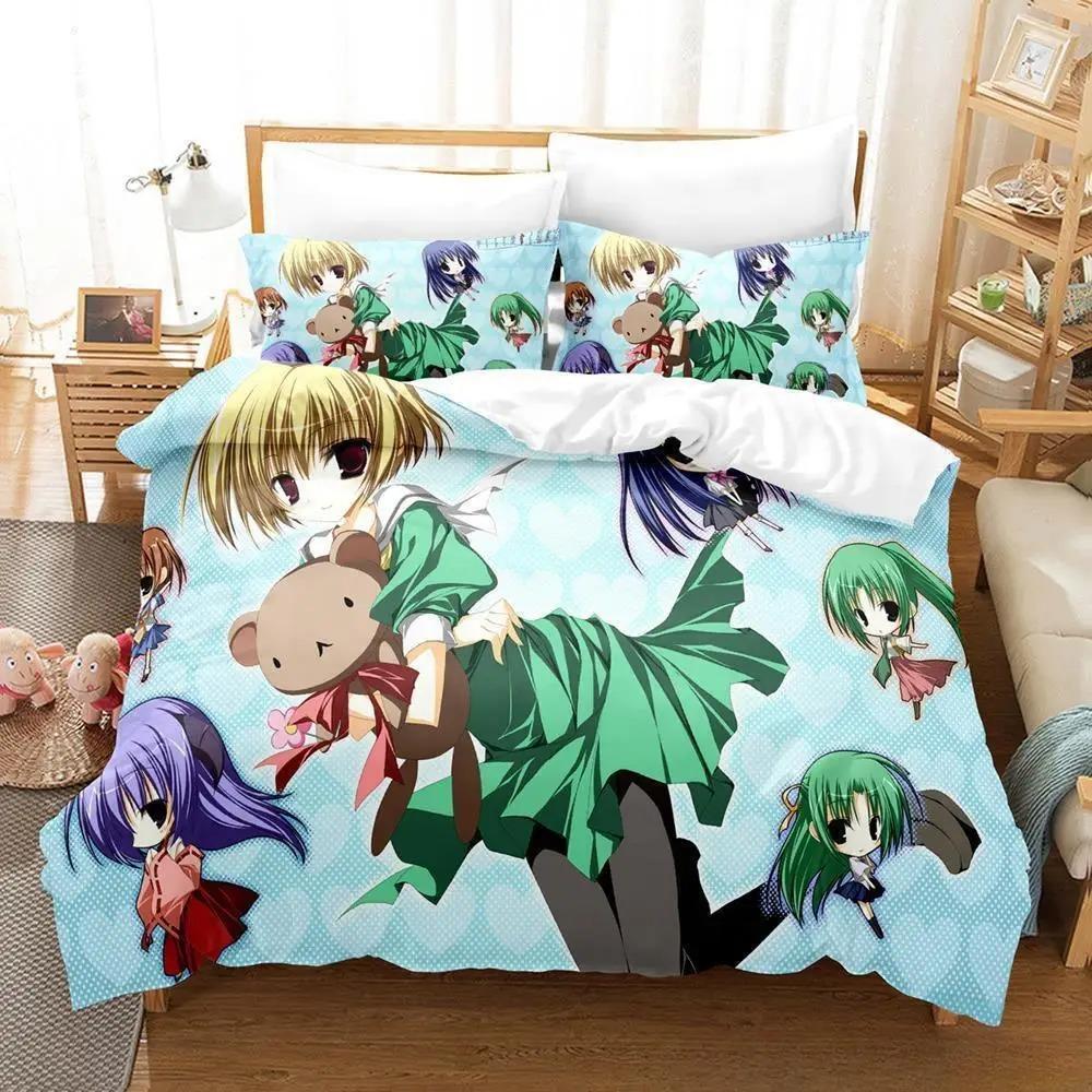 3D Печать Аниме Higurashi When They Cry Комплект Постельного Белья Односпальный Twin Full Queen King Размер Комплект Постельного Белья Взрослый Детская Спальня Комплекты Пододеяльников