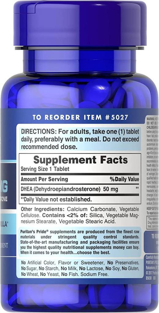 Puritan's Pride ДГЭА 50 мг. 100 крышек