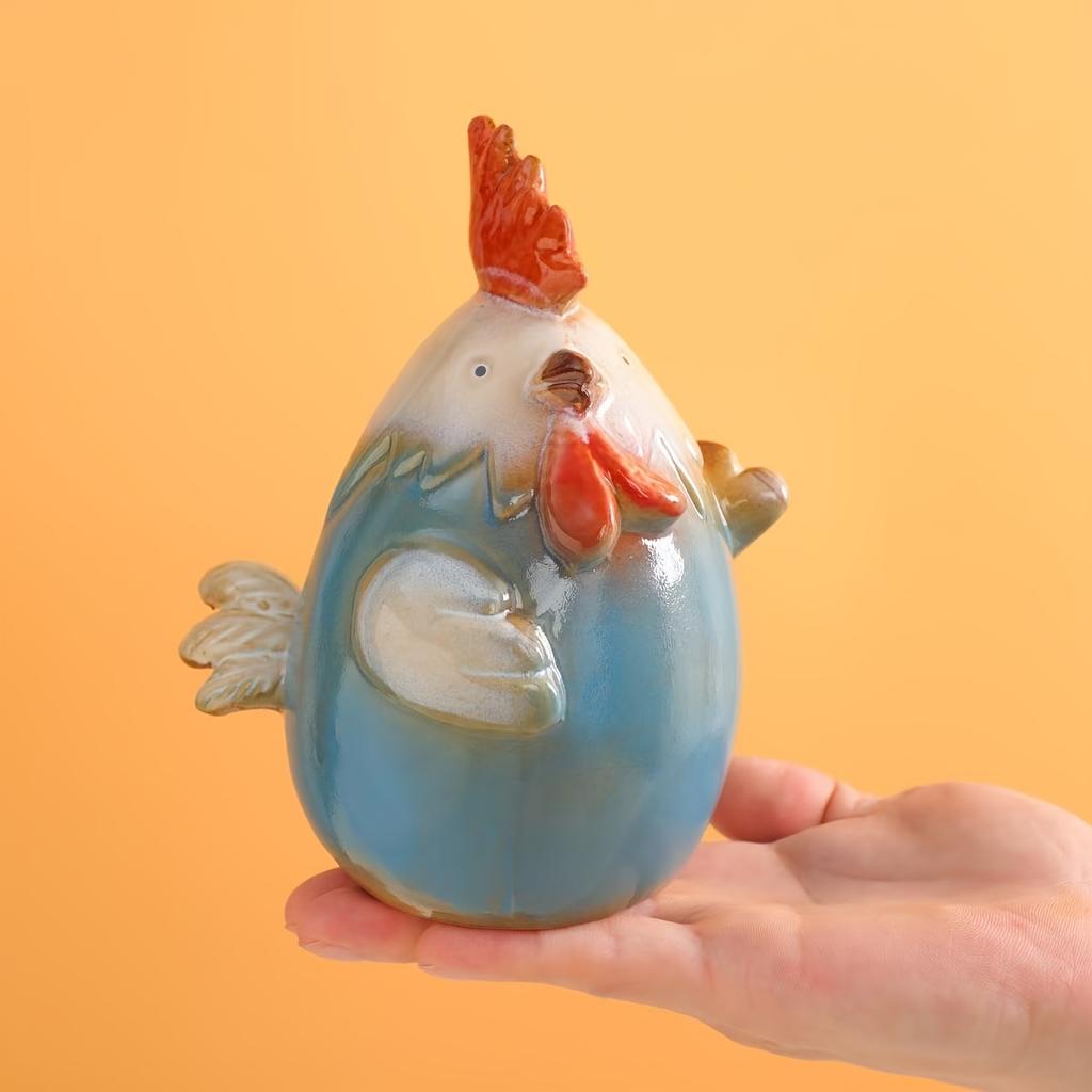 Очаровательные керамические банки для хранения в виде мультяшных цыплят, красочный, игривый дизайн с красным гребешком и бородкой, идеально подходят для декора кухни, офиса или террасы