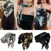 Liquid Silver Leopard Print Hair Scarf Original Design Head Band Fashion Y2K Hair Shawl Wrap Hair Accessories For Spice Girls