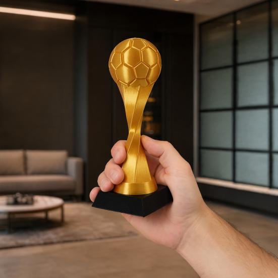 3D Printed Football Trophy Ornament, Mini Desk Display Model, Football Sports Figurine for Fan Souvenir Game Prize Collectible Gift
