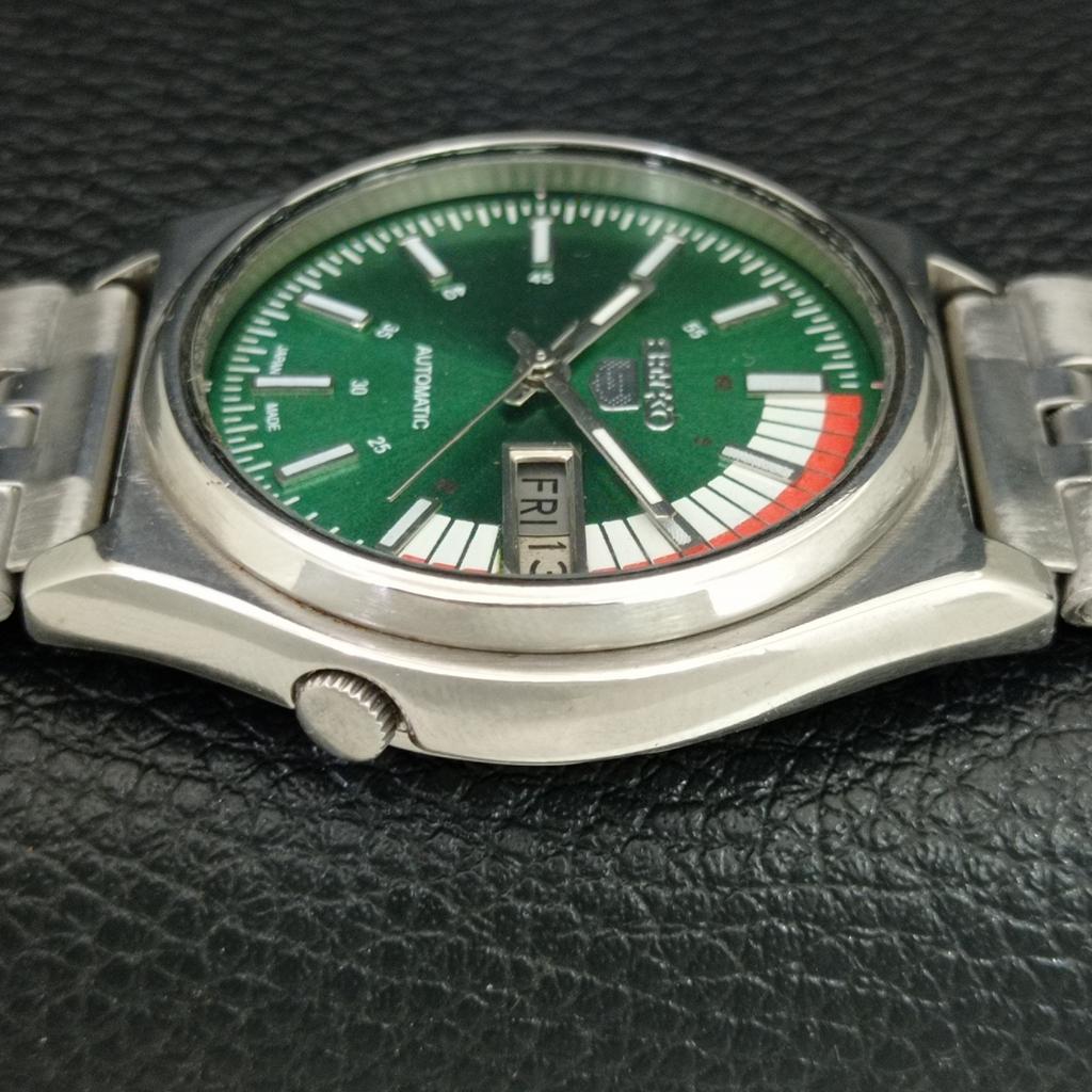 ОРИГИНАЛЬНЫЕ ВИНТАЖНЫЕ МУЖСКИЕ ЧАСЫ SEIKO 5 AUTOMATIC 7009A ЯПОНИЯ ЗЕЛЕНЫЙ ЦИФЕРБЛАТ a708753-1