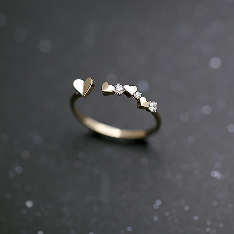 Стильное белое корейское разомкнутое кольцо из серебра 925 пробы - женское легкое роскошное составное кольцо на мизинец