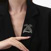 Брошь в форме вороны Универсальная металлическая Мифическая птица Эмалевый пин Модная универсальная Аксессуар для одежды сумки шарфа Брошь