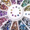 kads 2 мм, круглая форма, стразы для дизайна ногтей, 600 шт., 12 цветов, стили, стразы AB, сделай сам, украшения для дизайна ногтей, принадлежности для украшения круглых колес