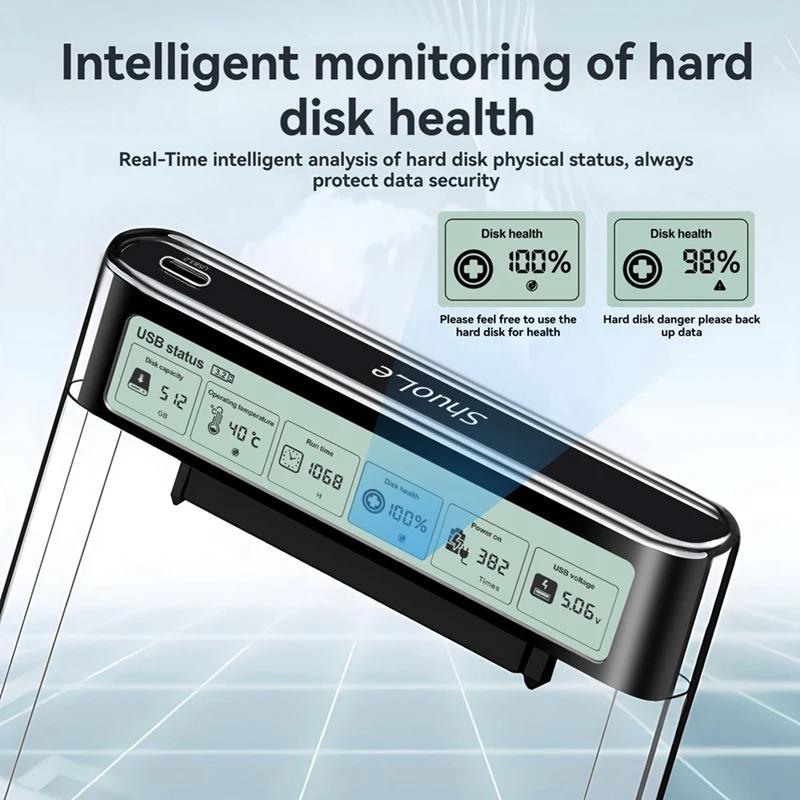 Прозрачный корпус для 25 HDD Smart Inch, внешний корпус для HDD USB3.2 Gen2, корпус для хранения HDD SSD SATA для ноутбука ПК