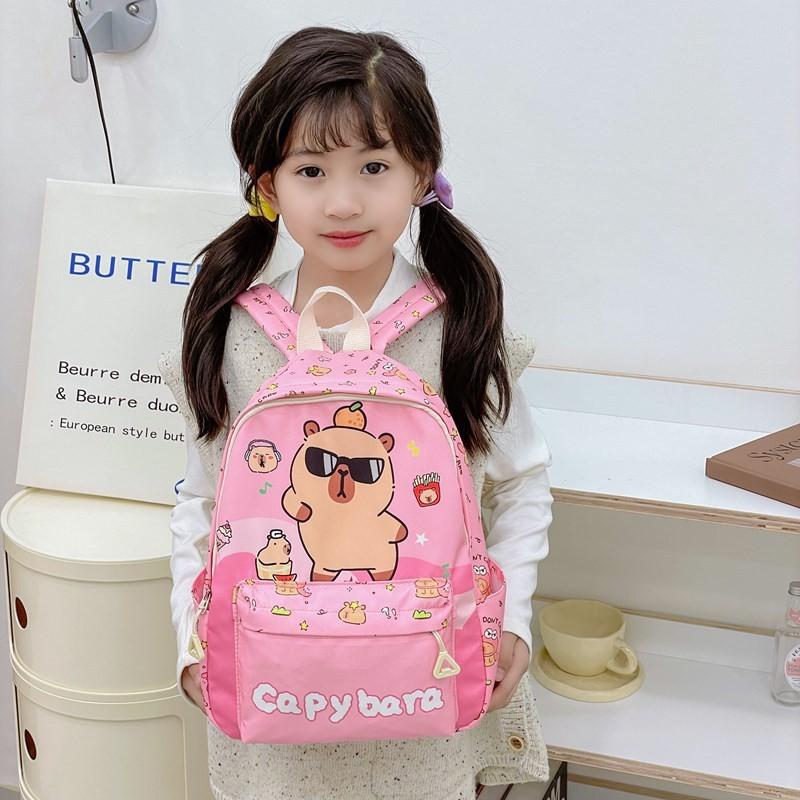 Capybara Kindergarten Kids Backpack Large Capacity Unisex Boys Girls School Bag