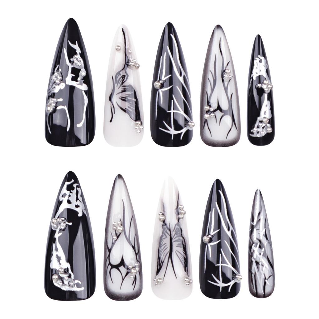Trendy European & American Heart Butterfly False Nails - Hot-Selling Nail Art Tips