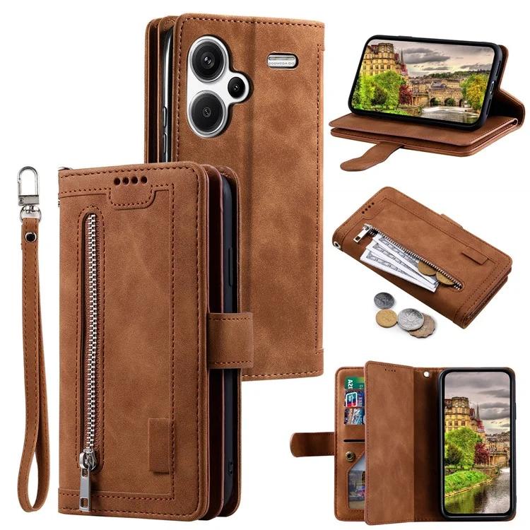 Для Xiaomi Redmi Note 13 Pro + 5G чехол с 9 слотами для карт и подставкой кожаный чехол для телефона в стиле ретро