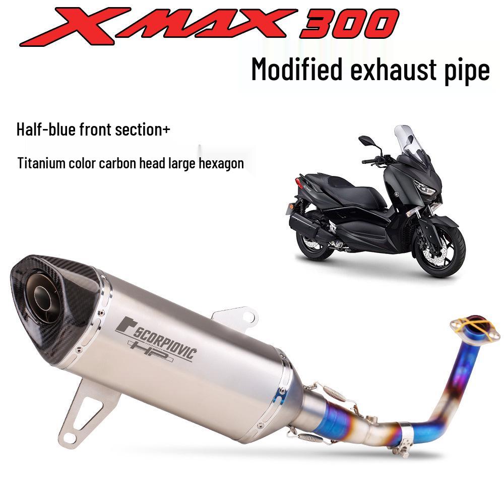 XMAX300 Motorcycle/Scooter Exhaust System – Stainless Steel Front, Yoshimura Akrapovič SC Rear