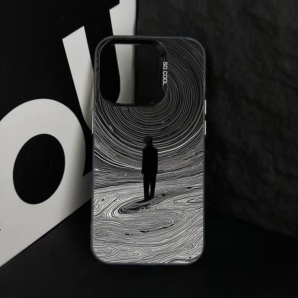 Minimalist line art Phone Case For iPhone 17,16,15,14,13,12,11 Plus,Pro Max,XS,Colorful Silver Phone case Funda Cover