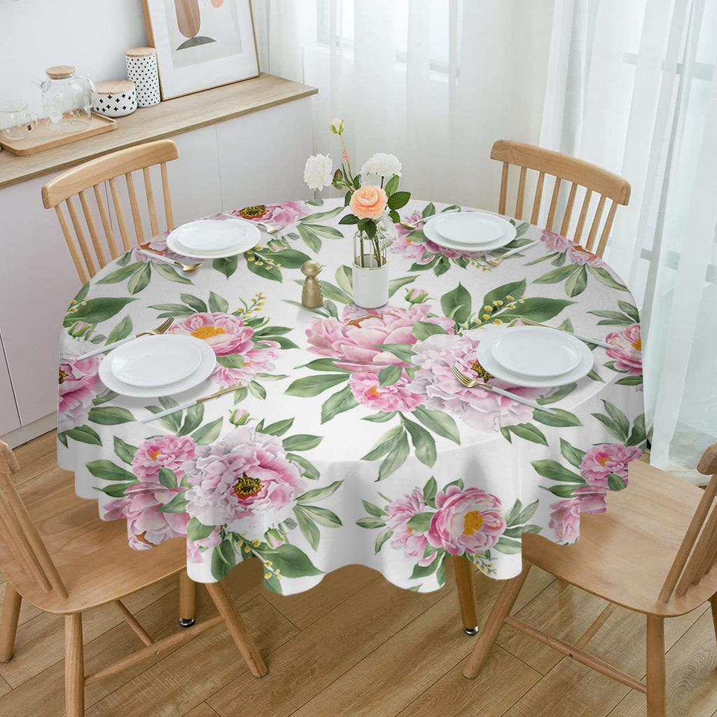 Винтажный узор текстура цветок гибискуса круглая скатерть кухонный декор водонепроницаемая скатерть обеденный журнальный столик чехол