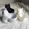 Напечатанный на 3D-принтере горшок-чаша в форме кошки с дренажными отверстиями для суккулентов, мелких цветов, растений, кактусов, для дома, офиса, рабочего стола. Декоративное украшение.