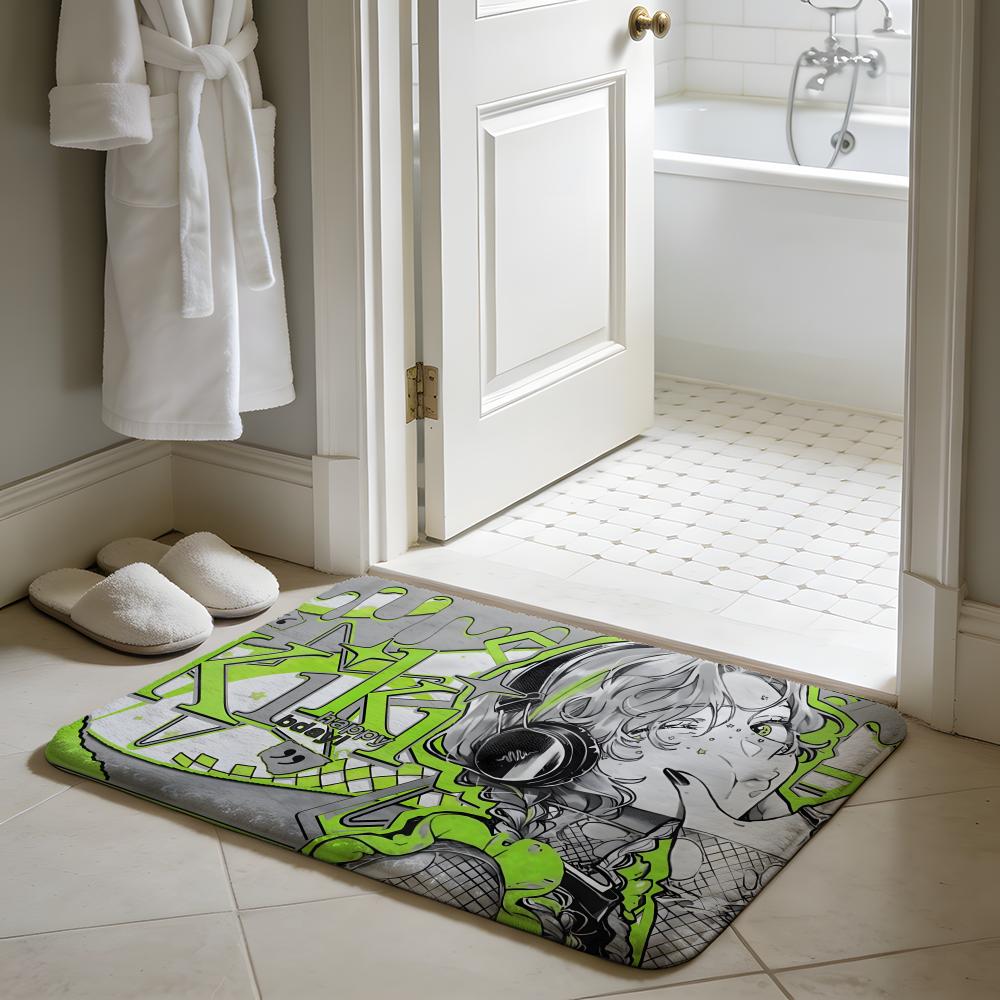 AAya OOosawa KKoga MMitsuki Floor Mat Soft Flannel Absorbent Mat Non-Slip Rug Home Bedroom Bathroom
