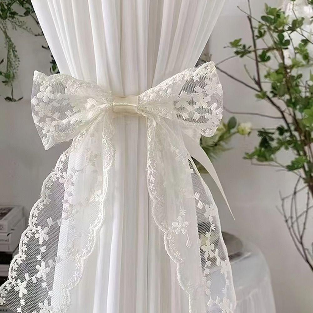 2Pcs/set Lace Bow-knot Curtain Strap simple Curtain Holders  Living Room Home Decor
