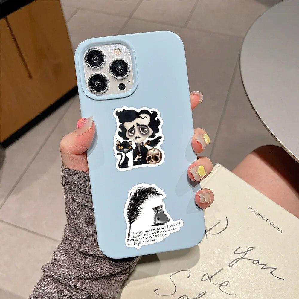 10/52 шт., наклейки с рисунком Эдгара Аллана По, граффити, наклейки для DIY, багажа, ноутбука, скейтборда, мотоцикла, велосипеда, наклейки