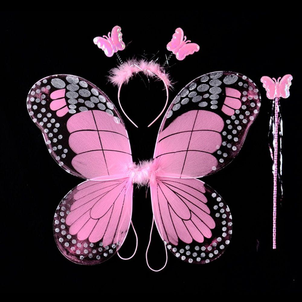 Princess Butterfly Wings Sets 2-8year Fairy Costume Set Cute Children Costume Props  Girls