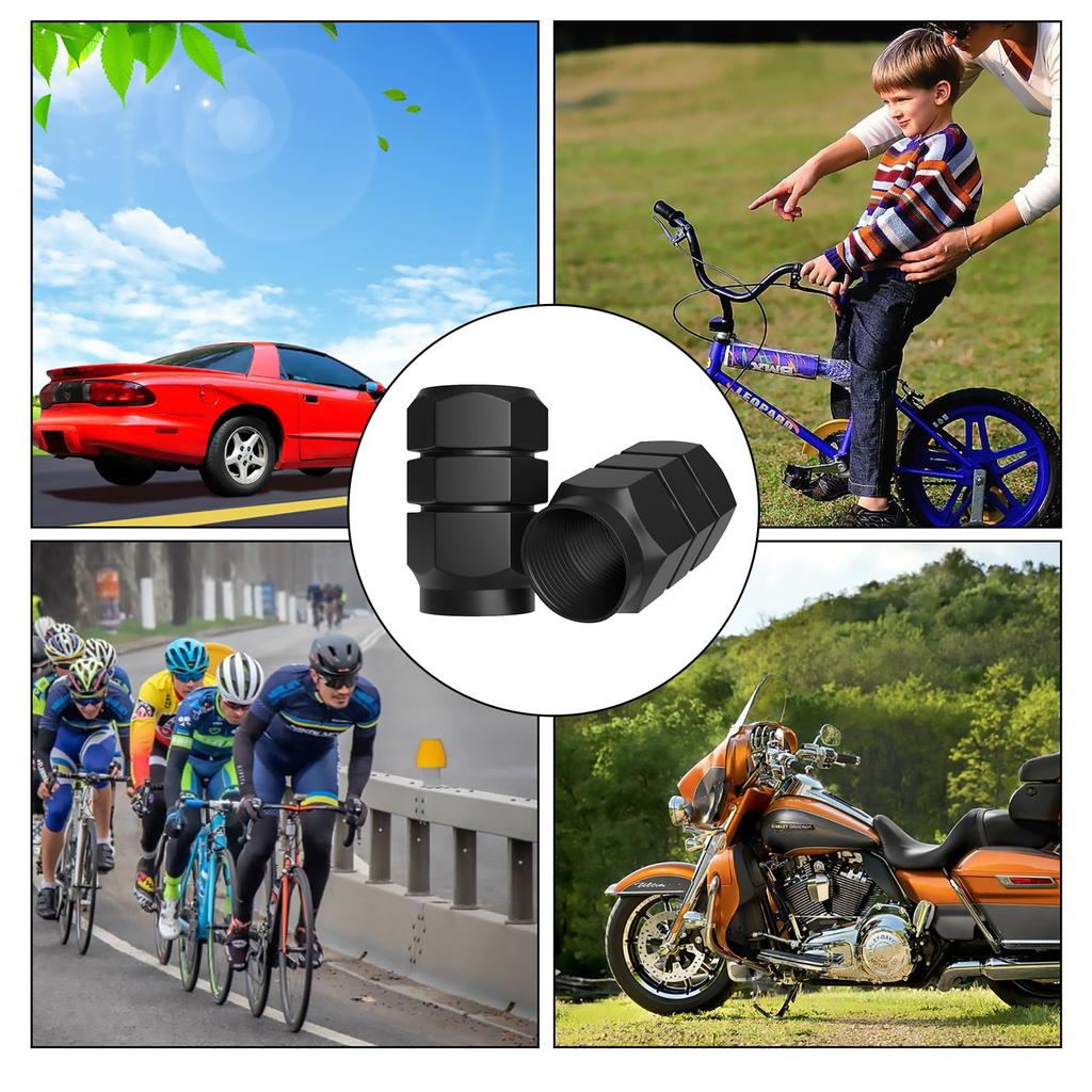 BOROLA Air Valve Cap Tire Aluminum Anodized Corrosion Prevention for Car Motorcycle 5pcs (Blue)