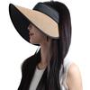 Солнечный соломенный УФ-козырек для шеи и подбородка, для похудения, подходит для и активного отдыха [IFSUN] Женский козырек с широкими полями, шляпа, защита UPF+50, чехол, ремешок,