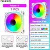 TEUCER Prism-2 1 шт./3 шт. RGB вентилятор для корпуса, 120 мм PWM 800-1600 об/мин 5 В 3-контактный RGB вентилятор для охлаждения игрового ПК