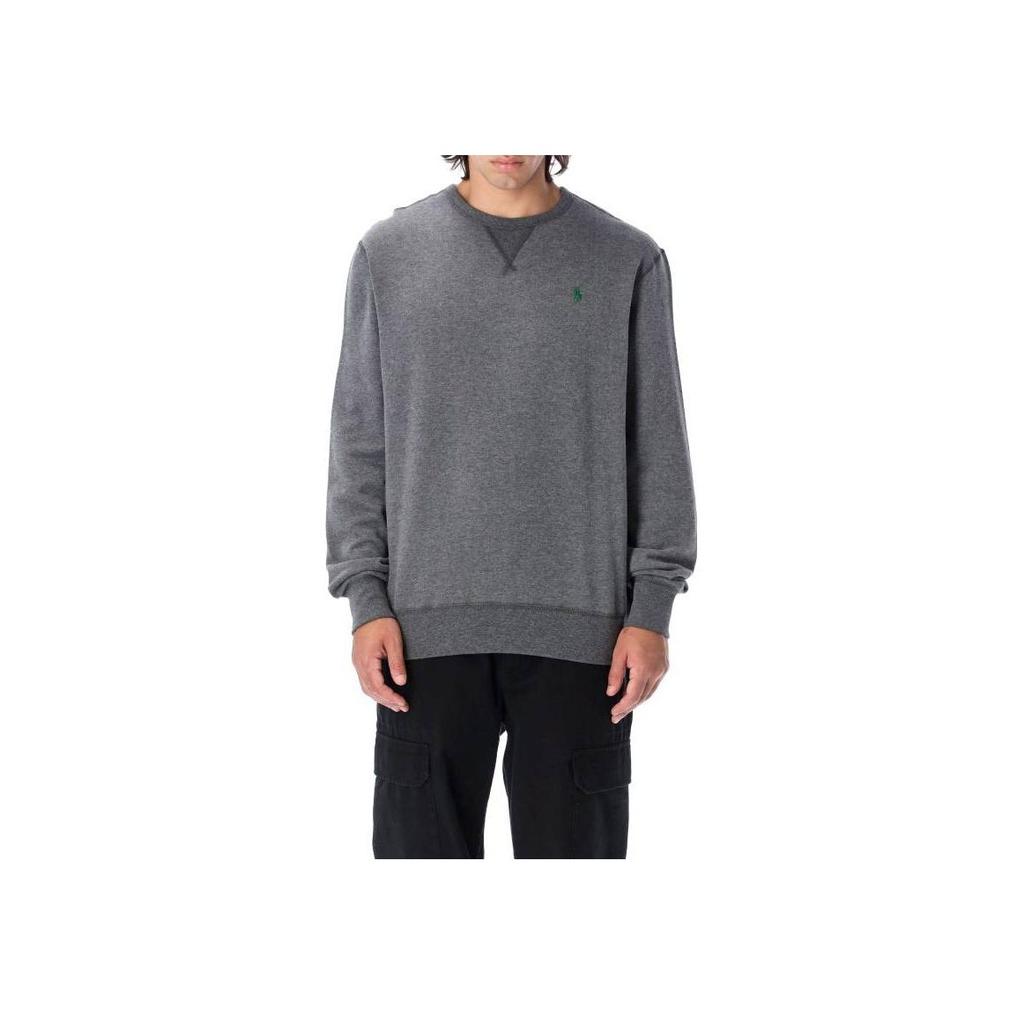 Polo Ralph Lauren FW22 Solid Logo Вышитый круглый вырез Толстовка Мужская Толстовка Серый 710766772-039